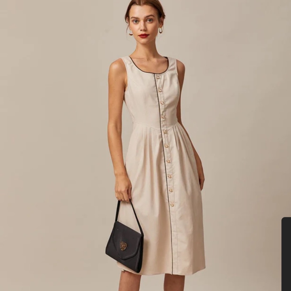 RIHOAS Cream Midi Dress